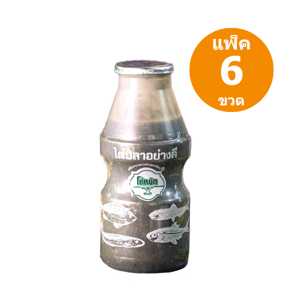 Bottle of āđāļāļāļĨāļēāļāļđ Thai mackerel kidney sauce, 200ml, pack of 6 bottles with white caps