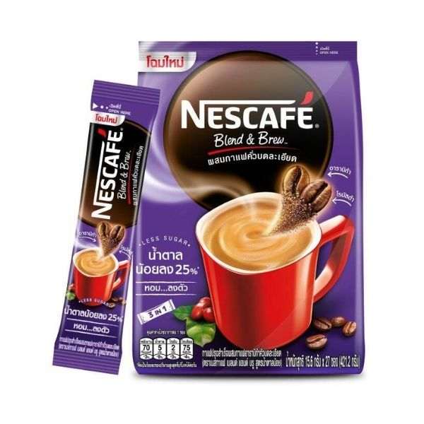 3-in-1 instant coffee, low-sugar formula, 15g (pack of 27 sachets)