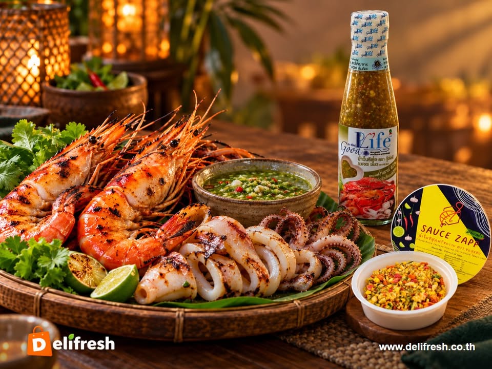 Grilled seafood is even more inviting with a Thai-style dipping sauce on the side. Explore Delifresh’s seafood