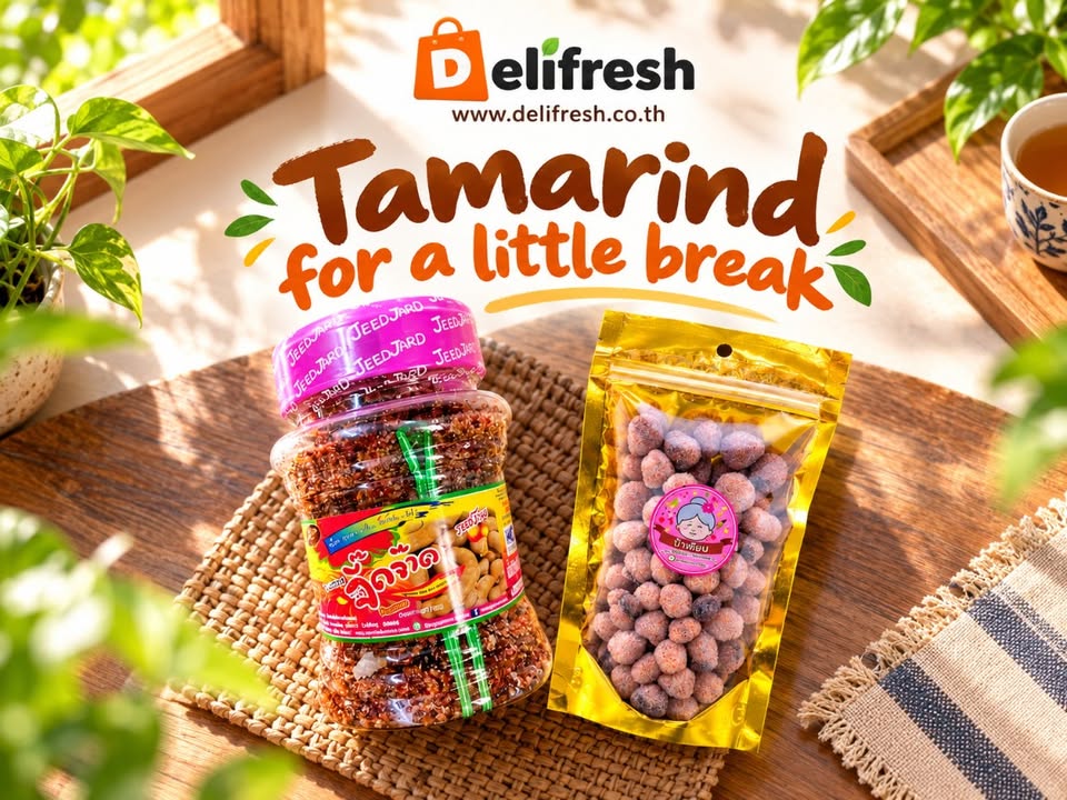Two tamarind choices for a little break: JeedJard plum-flavoured tamarind and Pa Pian candied tamarind. Keep y