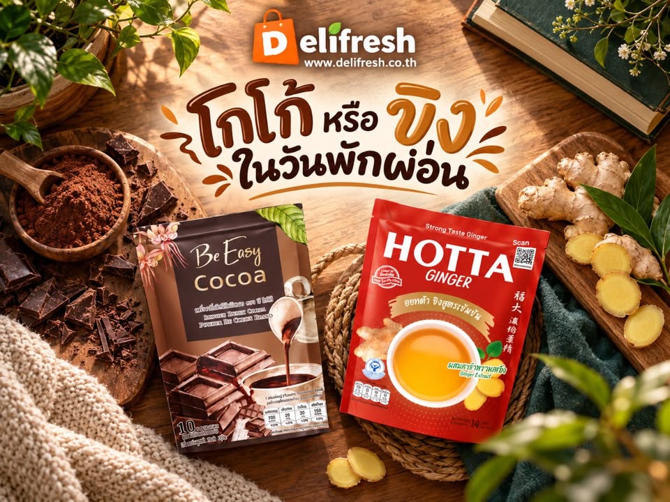 A little variety for your warm-drink cupboard: cocoa or HOTTA ginger. Make the drink you fancy following the p
