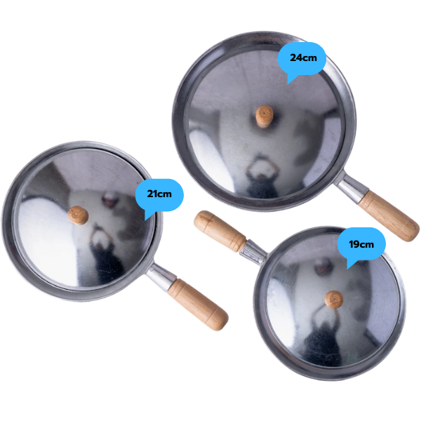 Large aluminum pot with wooden handle 24cm