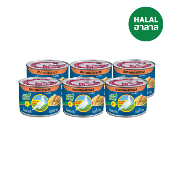 ผักกาดดองสามรส ฝาดึง 140g ( แพ็ค 6 )