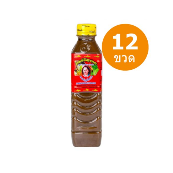 Sauce de poisson fermentée cuite et assaisonnée, bouchon jaune, 400 ml (carton de 12 bouteilles).