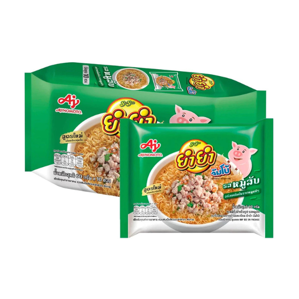Nouilles instantanées, saveur porc haché 60 g (paquet de 10)