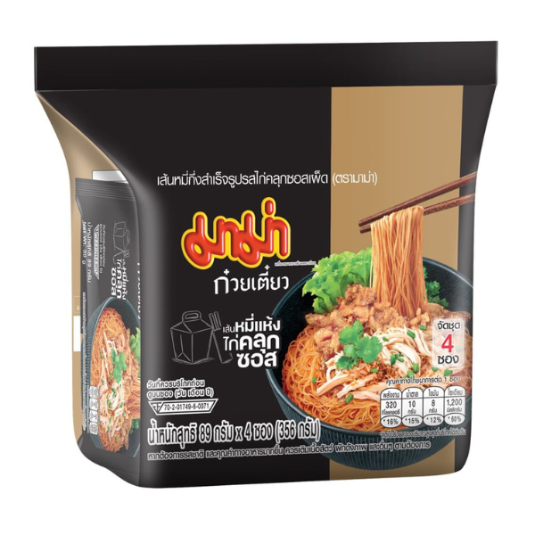 เส้นหมี่กึ่งสำเร็จรูปรสไก่คลุกซอสเผ็ด 89g ( แพ็ค 4 )