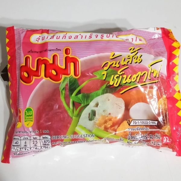 Nouilles de verre instantanées, saveur Yentafo (40 g x 6 sachets)