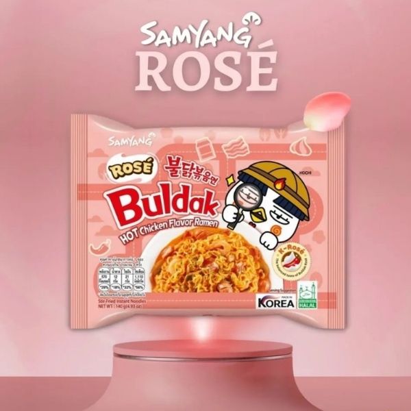 Nouilles instantanées, saveur poulet épicé, crème de lait et sauce gochujang, 140 g (lot de 5 sachets)