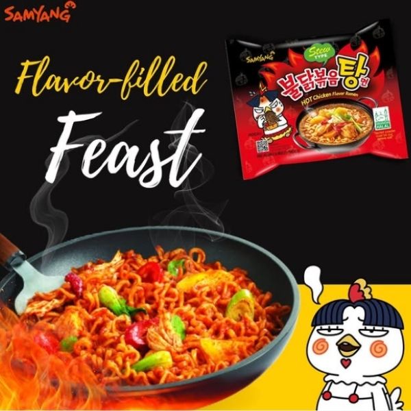 Mì ăn liền, vị gà hầm cay 145g (gói 5 gói)