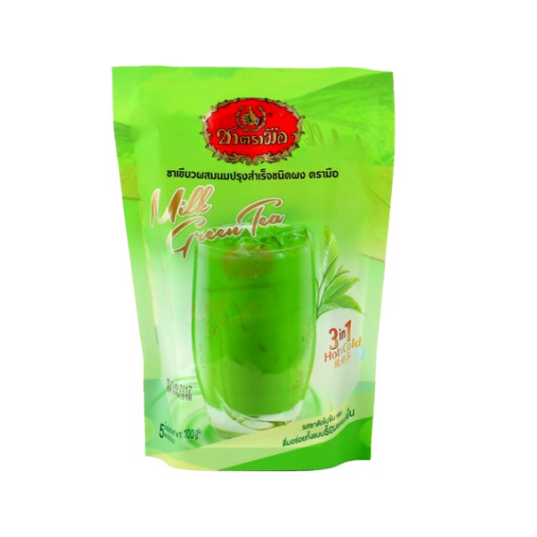3 in 1 ชาเขียวผสมนมปรุงสำเร็จชนิดผง 100g หอมหวานสดชื่น