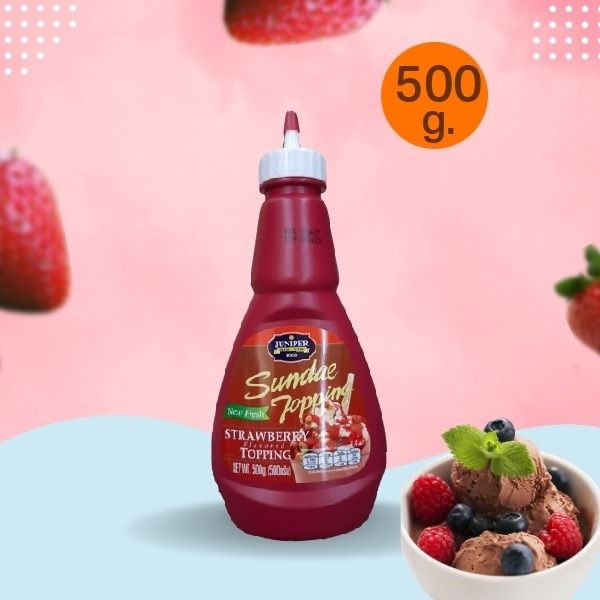 Garniture pour boissons et crèmes glacées, saveur fraise 500 g