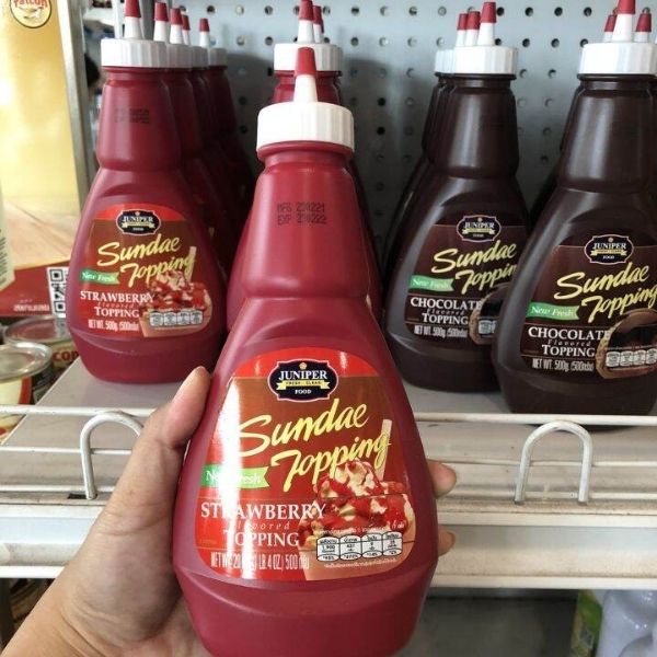 Garniture pour boissons et crèmes glacées, saveur fraise 500 g