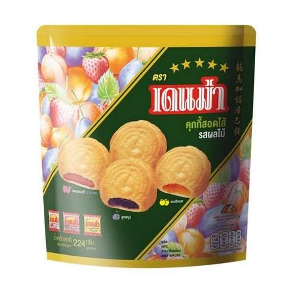 Denma mixed-fruit filled cookies 224g