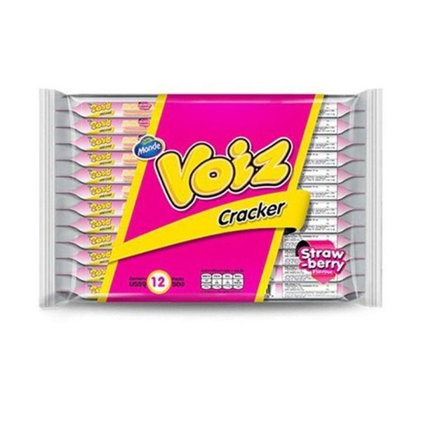 แครกเกอร์สอดไส้ครีม รสสตรอว์เบอร์รี 24g ( แพค 12 ชิ้น )