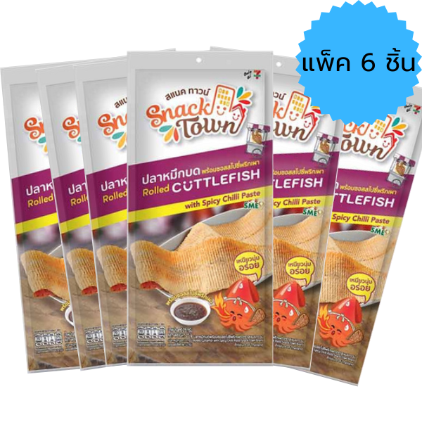 ปลาหมึกบดพร้อมซอสสไปซี่พริกเผา 25g ( แพ็ค 6 )
