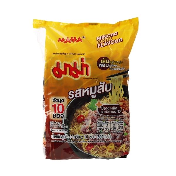 Instant noodles, minced pork flavor ( 60g x pack of 10 sachets )