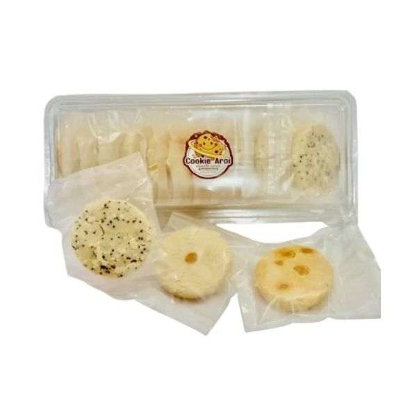 Assortiment de biscuits, 12 pièces (saveurs nature, œuf salé et périlla), 277 g