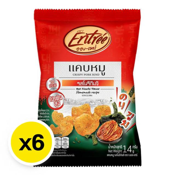 แคบหมู รสโนริกิมจิ 14g ( แพ็ค 6 )