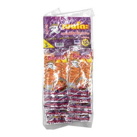 ปลาหมึกอบ รสซอสพริกคั่วปลาหมึกย่าง 4g ( Pack 12 )